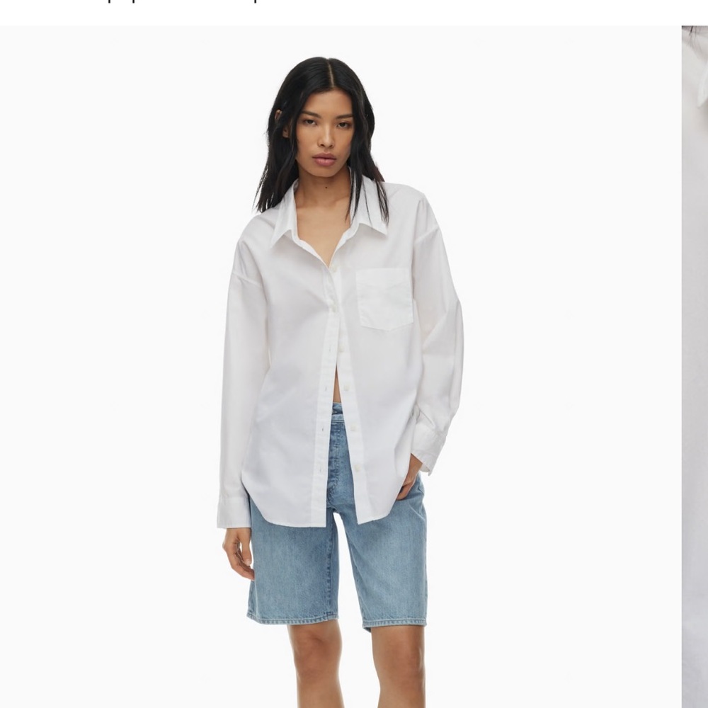 New with tags - Aritzia Relaxed Poplin Button-up Shirt - Size Small - White